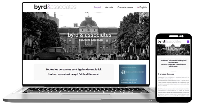 Byrd avocats refonte du site internet avec des fonctionnalités sur-mesure et un design personnalisé